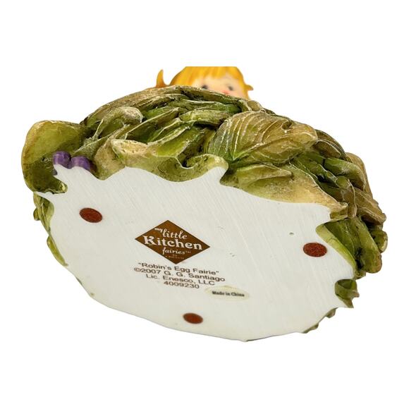 Robin’s Egg Fairie MY LITTLE KITCHEN FAIRIES Bird Nest Blue Eggs Fairy Figurine! - Picture 6 of 7